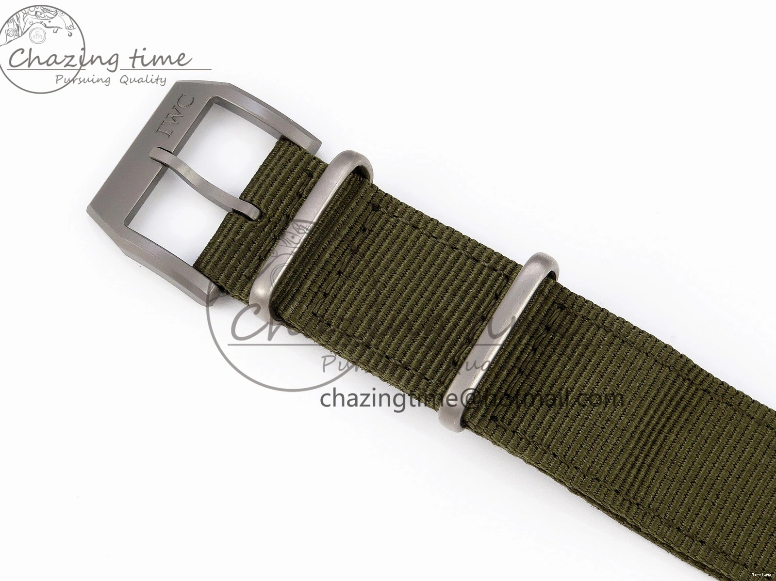 MIROTIME 0519 Mark XVIII Top Gun “SFTI” Black Ceramic IW324712 ZF 1:1 Best Edition on Green Nylon Strap A Tailored 7025